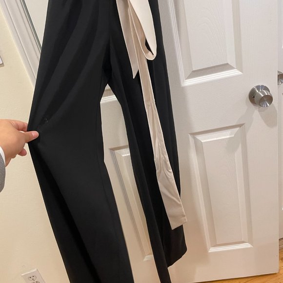 Mango Black Jumpsuit with White Belt (Retail: $99) - Picture 3 of 8